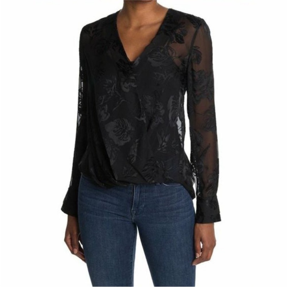 Rag & Bone • black sheer wrap style top